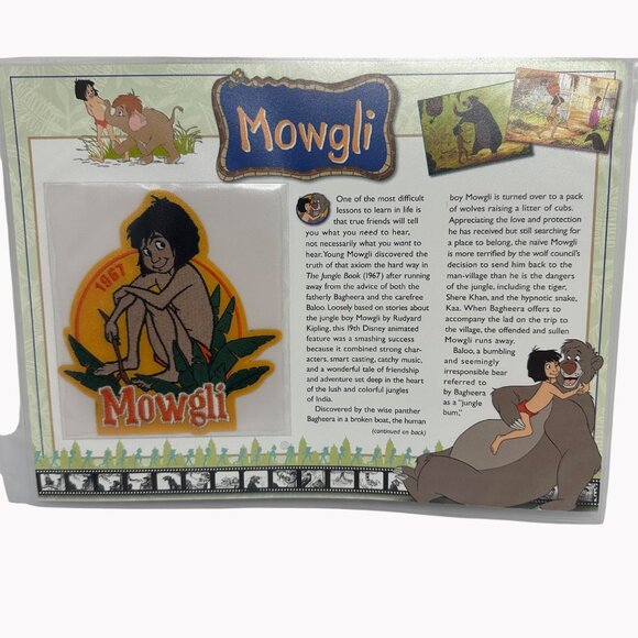 Disney Mowgli 1957 Collectible Patch With Story Card Willabee & Ward - Picture 1 of 4